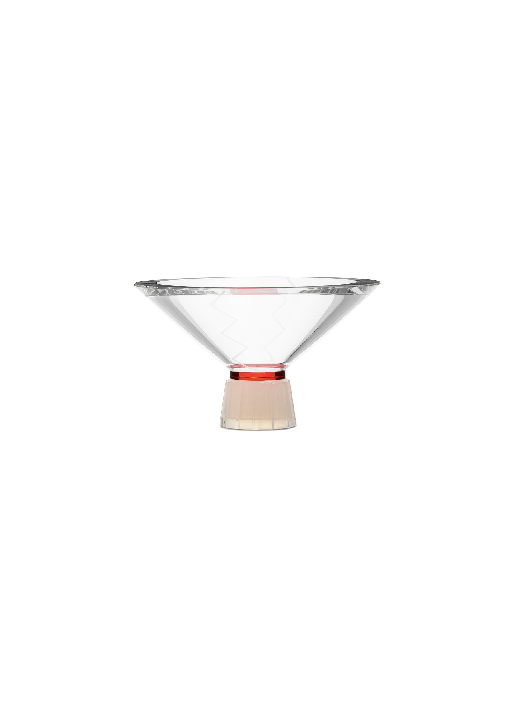 HOPE CRYSTAL BOWL - CLEAR/RED/MILK