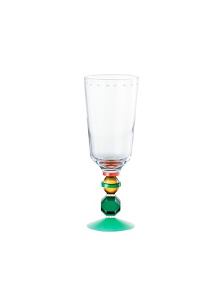 Main View - Click To Enlarge - REFLECTIONS COPENHAGEN - MAYFAIR TALL CRYSTAL GLASS SET OF 2 — CLEAR/EMERALD/CORAL/BROWN/MINT