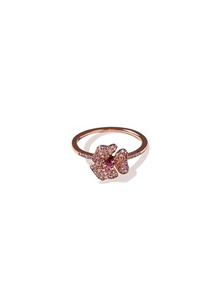 Main View - Click To Enlarge - AS29 - ‘BLOOM’ PINK SAPPHIRE 18K ROSE GOLD MINI FLOWER RING