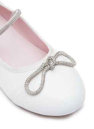 Detail View - Click To Enlarge - 11907 - ‘SODA POP GLAM’ CRYSTAL BOW KIDS SATIN BALLERINA