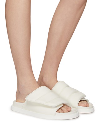 Figure View - Click To Enlarge - GIA BORGHINI - Quilted leather band platform slides