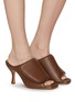 Figure View - Click To Enlarge - GIA BORGHINI - Puffy leather band sqaure toe sandals