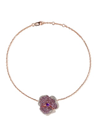 Main View - Click To Enlarge - AS29 - ‘Bloom' diamond amethyst 18k rose gold small flower bracelet