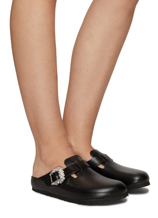 Figure View - Click To Enlarge - BIRKENSTOCK - ‘BOSTON’ DOUBLE STRAP BUCKLE DETAIL LEATHER CLOGS