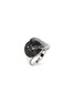 JOHN HARDY - ‘CLASSIC CHAIN’ TREATED BLACK SAPPHIRE SPINEL STERLING SILVER HAMMERED RING