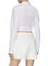 Back View - Click To Enlarge - DION LEE - CRISSCROSS BUCKLE CUTOUT DETAIL CROPPED SHIRT