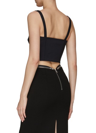 Back View - Click To Enlarge - DION LEE - CURVED HEM ZIPPER DETAIL BUSTIER TOP