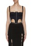 Main View - Click To Enlarge - DION LEE - CURVED HEM ZIPPER DETAIL BUSTIER TOP
