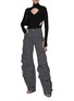 Figure View - Click To Enlarge - DION LEE - TURTLENECK CUTOUT SLIT DETAIL MERINO WOOL KNITTED TOP