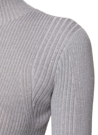 - DION LEE - HIGH NECK LONG SLEEVE LIGHT REFLECTIVE RIBBED KNIT TOP