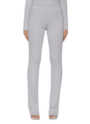 Main View - Click To Enlarge - DION LEE - SLIM FIT LIGHT REFLECTIVE RIBBED KNIT PANTS
