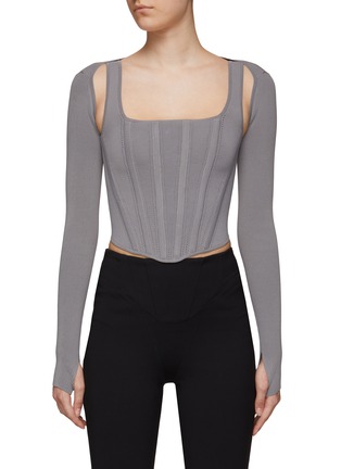 Main View - Click To Enlarge - DION LEE - CONTOUR RIBBED CORSET TOP