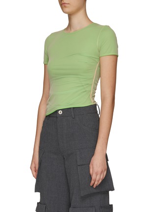 Front View - Click To Enlarge - HELMUT LANG - CREPE HOSIERY REVERSIBLE SHORT SLEEVE T-SHIRT