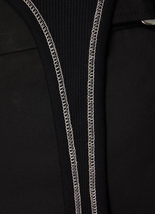  - HELMUT LANG - Contrasting Stitching Ribbed Cutaway Cotton Crewneck T-Shirt