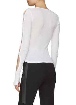 Back View - Click To Enlarge - HELMUT LANG - BASE DOUBLE RIB SLASHED SLEEVES TOP