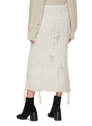 Back View - Click To Enlarge - ACNE STUDIOS - WIDE SIDE SLIT TRIMMED DISTRESSED RIBBED MIDI SKIRT