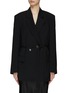 Main View - Click To Enlarge - ACNE STUDIOS - BELTED DOUBLE BREASTED NOTCH LAPEL BLAZER