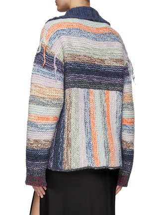 Back View - Click To Enlarge - ACNE STUDIOS - Toggle Mouline Stripe Chunky Wool Blend Knit Cardigan