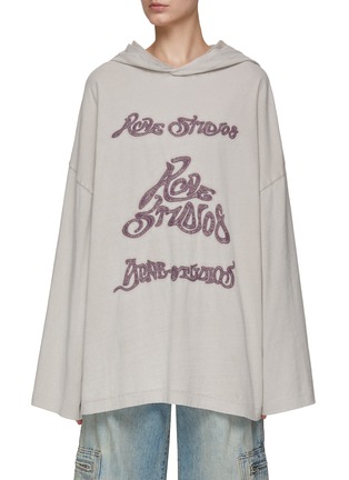 Main View - Click To Enlarge - ACNE STUDIOS - FRONT LOGO OVERSIZED HOODIE