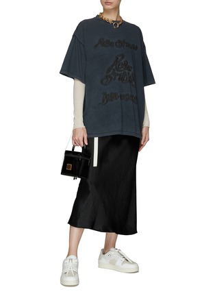 Figure View - Click To Enlarge - ACNE STUDIOS - OVERSIZE LOGO EMBROIDERED SHORT SLEEVE T-SHIRT