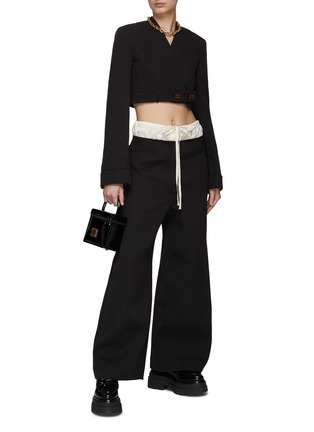 Figure View - Click To Enlarge - ACNE STUDIOS - Contrasting Drawstring Waist Wide-Legged Pants