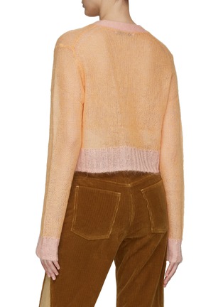 Back View - Click To Enlarge - ACNE STUDIOS - Contrasting Trim Mohair Blend Fitted Cardigan