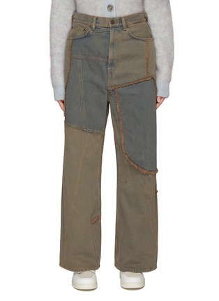 Main View - Click To Enlarge - ACNE STUDIOS - PATCHWORK STRAIGHT WIDE LEG JEANS