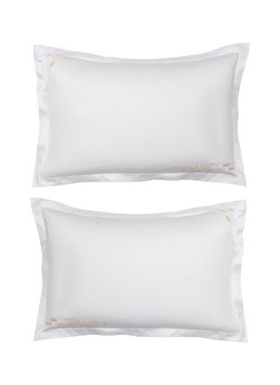 Main View - Click To Enlarge - BAEA - ‘Rock’ Organic Cotton Sateen Pillowcases — Peach