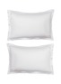 Main View - Click To Enlarge - BAEA - ‘Rock’ Organic Cotton Sateen Pillowcases — Peach