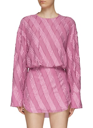 Main View - Click To Enlarge - THE ATTICO - LONG SLEEVE JACQUARD MINI DRESS