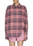 Main View - Click To Enlarge - THE ATTICO - LONG SLEEVE ROUND HEM FLANNEL SHIRT