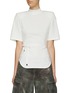 Main View - Click To Enlarge - THE ATTICO - SHOULDER PAD HIGH NECK SELF TIE WAIST T-SHIRT