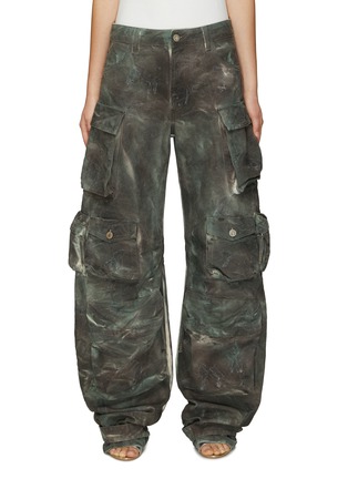 Main View - Click To Enlarge - THE ATTICO - FLAP POCKET DETAILS ACID WASH CARGO JEANS