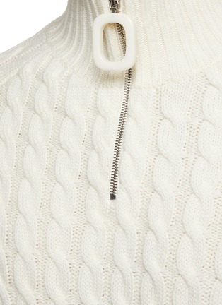  - JW ANDERSON - LONG SLEEVE HIGH NECK SIGNATURE RING PULLER CABLE KNIT MERINO WOOL SWEATER