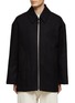 Main View - Click To Enlarge - JW ANDERSON - STRAIGHT FIT SIGNATURE TONAL RING PULLER PADDED WOOL BLEND MELTON SHORT COAT
