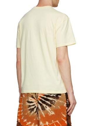 Back View - Click To Enlarge - JW ANDERSON - SWAN ARTWORK EMBROIDERED JWA LOGO APPLIQUÉ COTTON JERSEY T-SHIRT