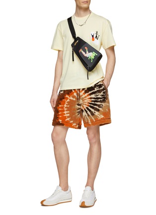 Figure View - Click To Enlarge - JW ANDERSON - SWAN ARTWORK EMBROIDERED JWA LOGO APPLIQUÉ COTTON JERSEY T-SHIRT