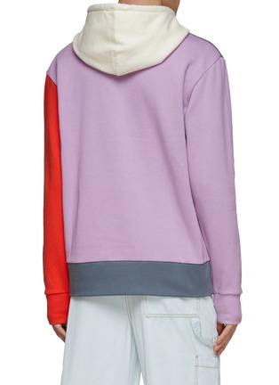 Back View - Click To Enlarge - JW ANDERSON - LOGO PATCH DETAIL COLOURBLOCK COTTON HOODIE