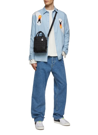 Figure View - Click To Enlarge - JW ANDERSON - SWAN EMBROIDERED BRUSHED COTTON BUTTON UP SHIRT