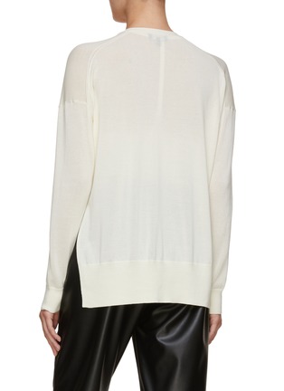 Back View - Click To Enlarge - THEORY - ‘KARENIA’ SIDE SLIT KNIT CARDIGAN