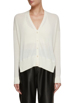Main View - Click To Enlarge - THEORY - ‘KARENIA’ SIDE SLIT KNIT CARDIGAN