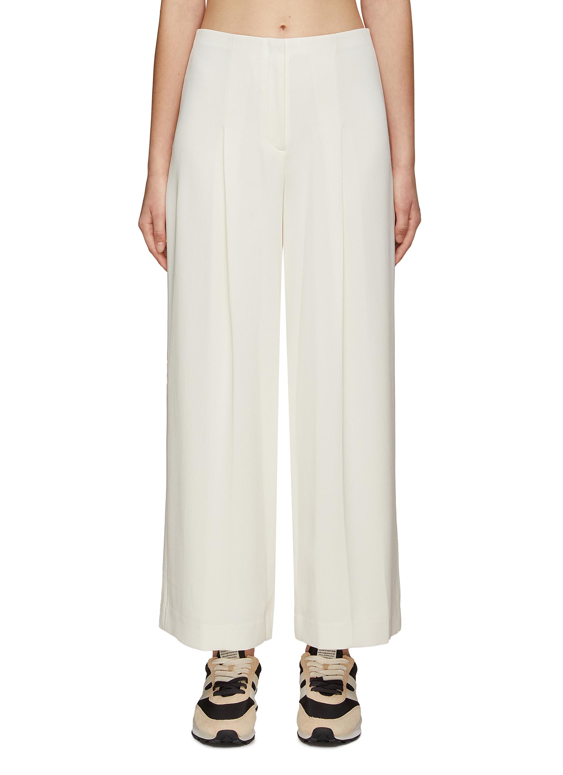 THEORY | Pleated Wide Leg Cropped Pants 