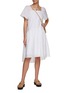 Figure View - Click To Enlarge - THEORY - SQUARE NECK TIERED COTTON BLEND DRESS
