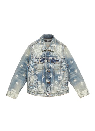 Main View - Click To Enlarge - AMIRI - Bleached Paisley Washed Denim Trucker Jacket