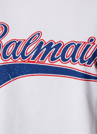  - BALMAIN - Reglan Sleeved Logo Cropped T-Shirt