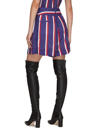 Back View - Click To Enlarge - BALMAIN - PLEATED STRIPE MOTIF SKIRT