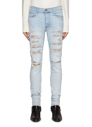 Main View - Click To Enlarge - AMIRI - ‘THRASHER’ PLAID INSERT SKINNY JEANS