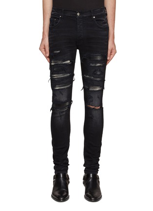 Main View - Click To Enlarge - AMIRI - ‘THRASHER‘ PLAID INSERT SKINNY JEANS