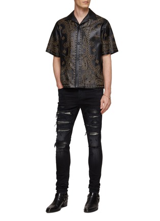 Figure View - Click To Enlarge - AMIRI - ‘THRASHER‘ PLAID INSERT SKINNY JEANS