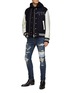 Figure View - Click To Enlarge - AMIRI - SILK PAISLEY MA LOGO ART PATCH HEAVY DISTRESSING SKINNY JEANS